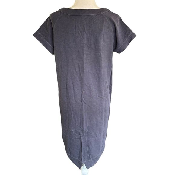 Wrap London Shift Dress Blue Short sleeve Cotton Sz XS Zip Pockets Boxy Coastal - Picture 4 of 10